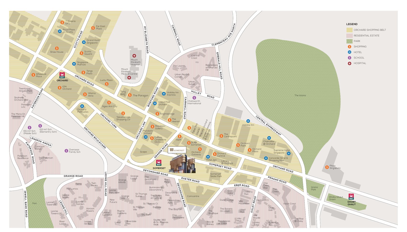 Location map of TripleOne Somerset