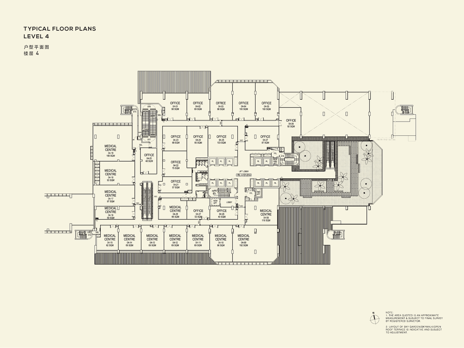 Typical floor plan · Level 4